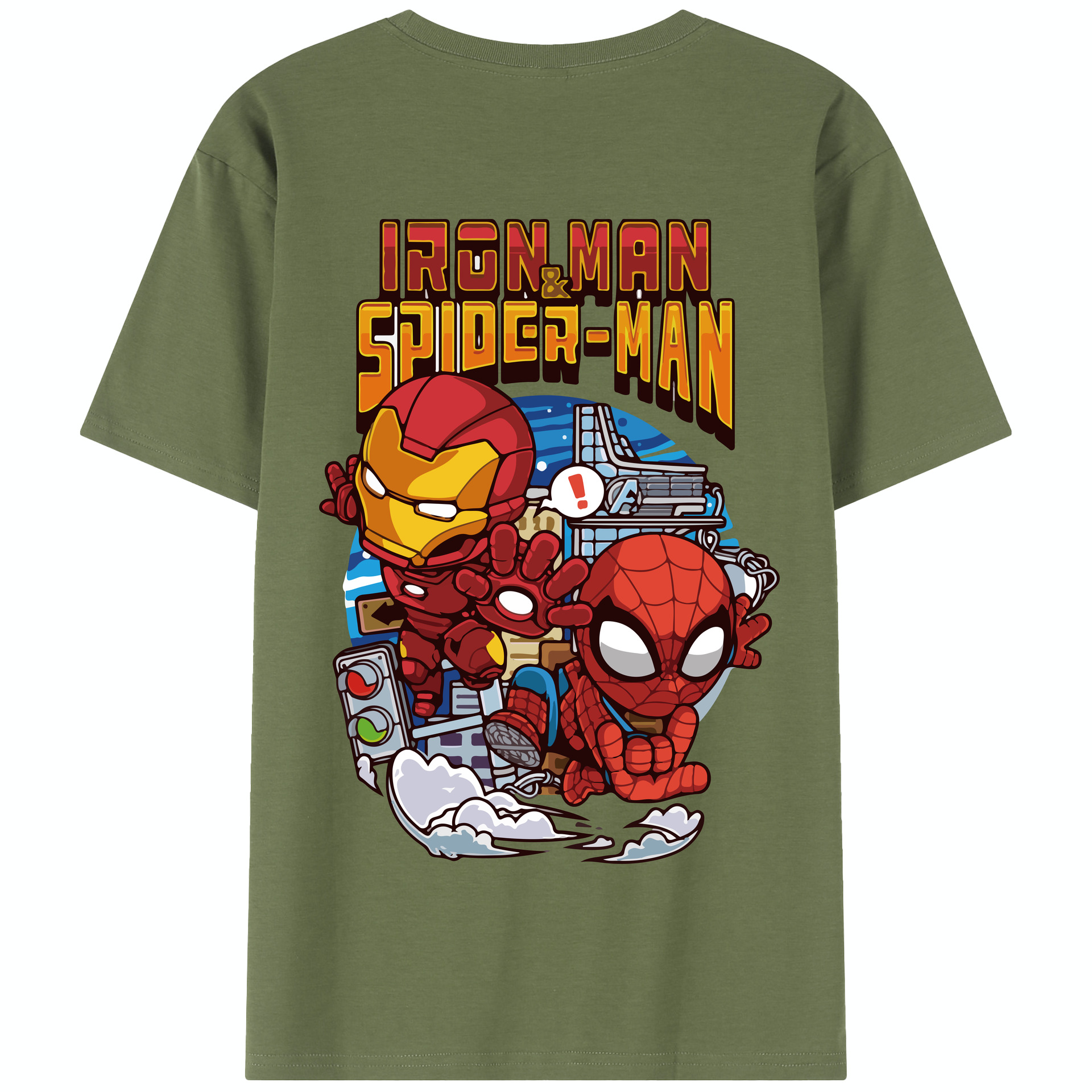 （画像用） アベンジャーズ The Avengers 綿100％半袖Tシャツ（背面プリント）
